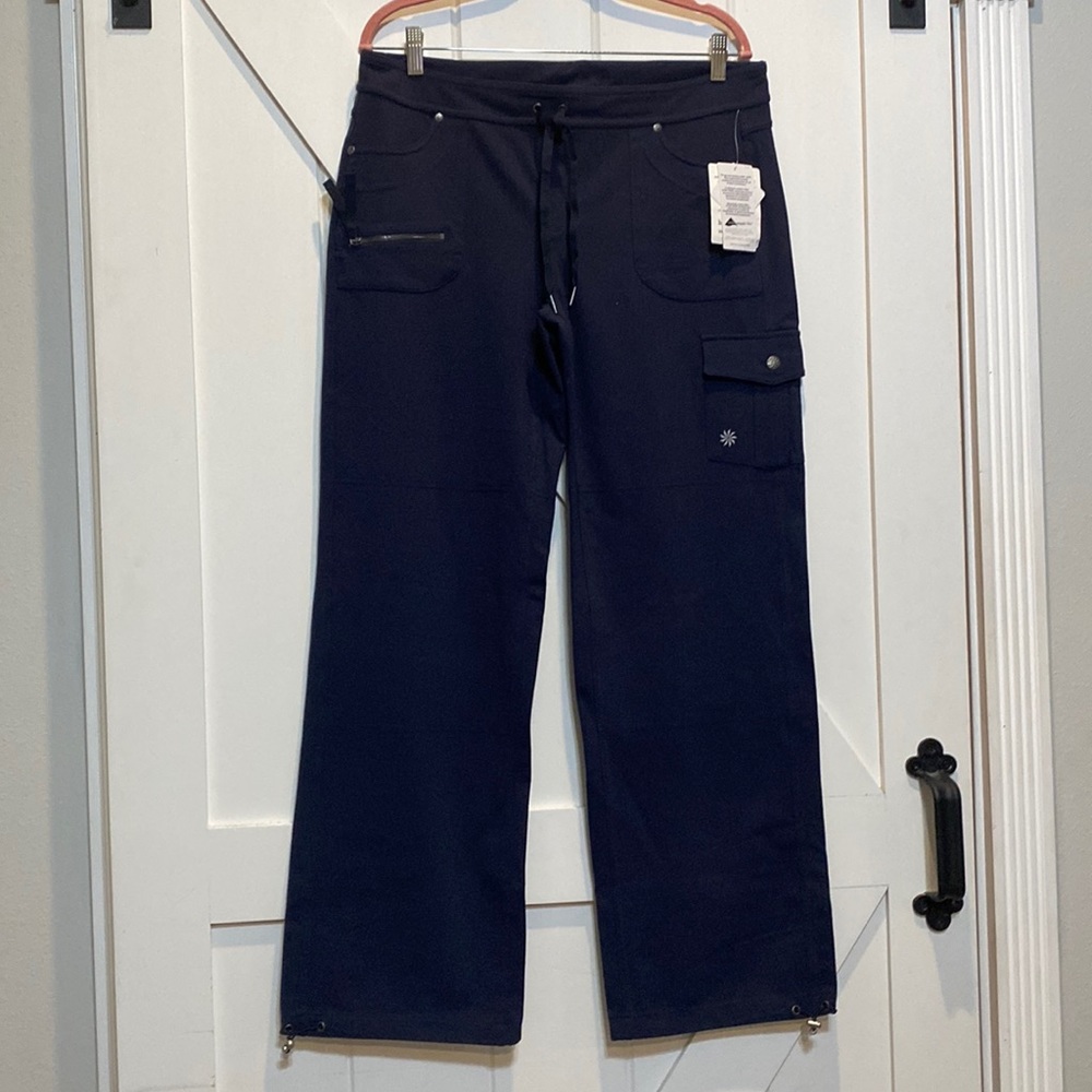 Athleta Bettona Boyfriend Pants Navy Large NWT